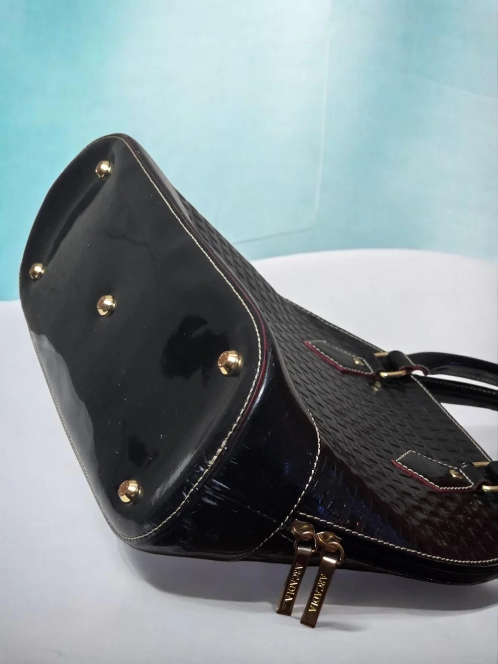 Arcadia Black Patent Satchel